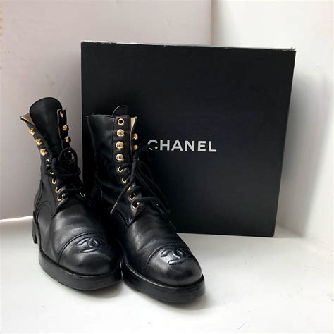 women chanel combat boots|chanel boots with pearl heel.